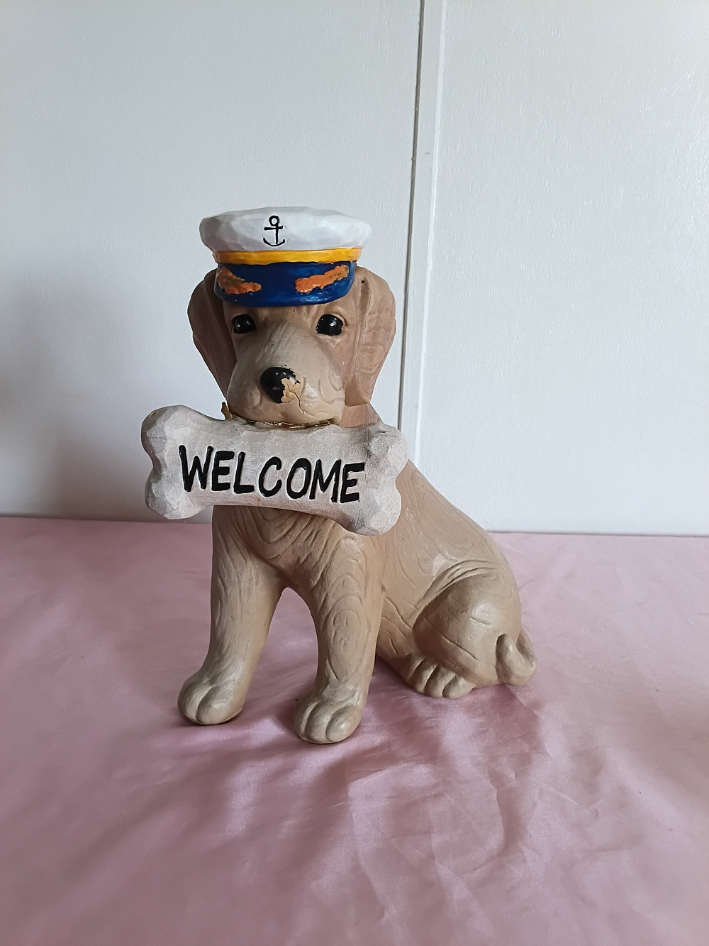 Vintage Golden Retriever Sailor Statue With Captain's Hat Excel